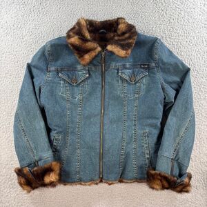 Mudd-clothing Women's Blue and Navy Jacket
